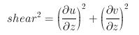 Equation for wind shear