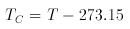 Equation relative abolute and Celcius temperatures