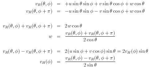 equation for radial velocity in Z-phi plane
