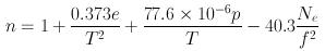 Equation for refractive index