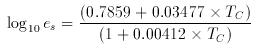 Equation for saturation vapour pressure