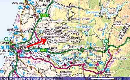 Map of the terrain in the vicinity of the radar site