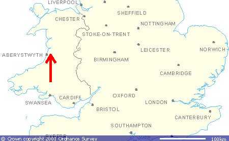 Map showing the location of the radar site within the UK